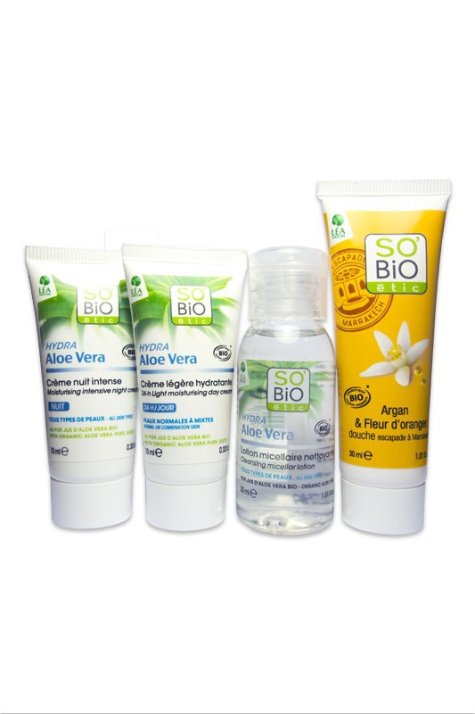 organic travel size skincare case so'bio &eacute;tic
