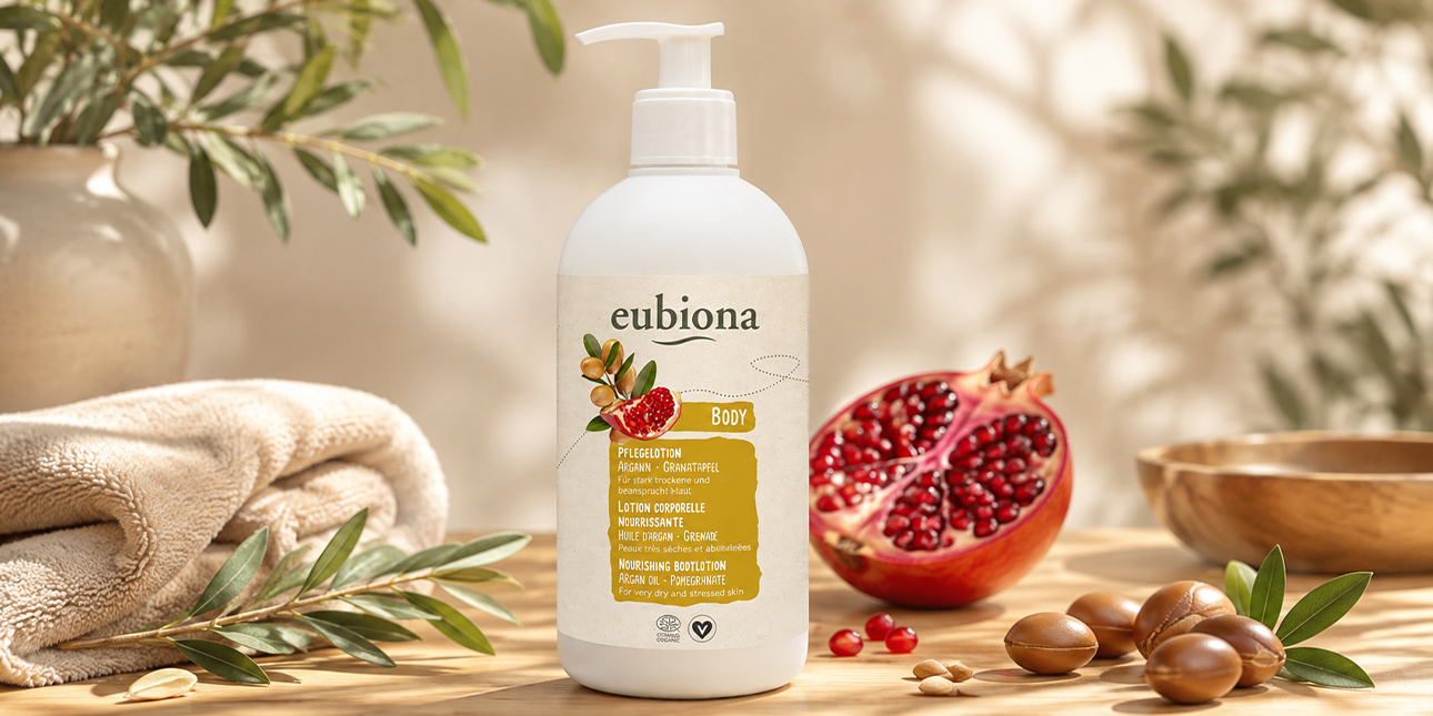 Lotion Corps Nourrissante - Huile d'Argan & Grenade - Eubiona