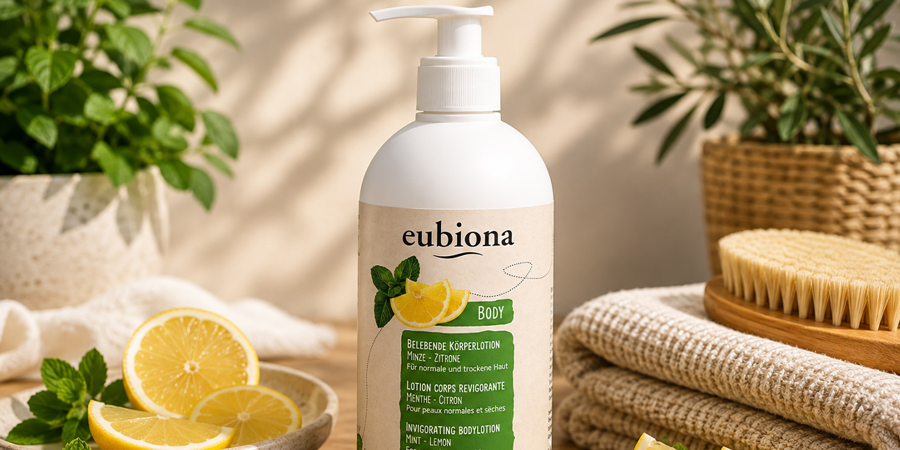 Lotion Corps Revigorante - Menthe & Citron - Eubiona