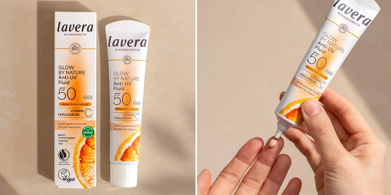 Fluide Solaire Anti-UV Glow by Nature - SPF50 - Lavera