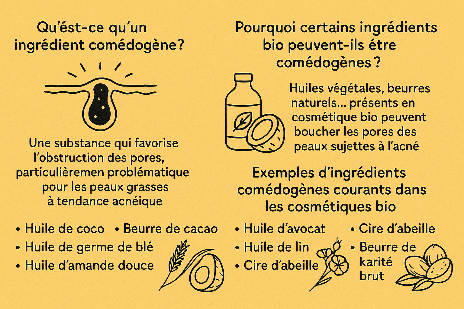 Qu’est-ce qu’un ingrédient comédogène ?