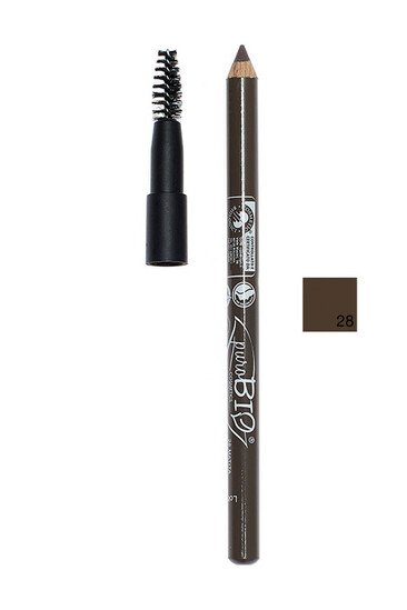 Crayon Sourcils Bio Vegan avec Brosse 28 Sombre - Purobio