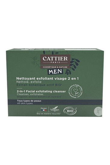 Nettoyant Exfoliant Visage 2 en 1 - Homme - Cattier
