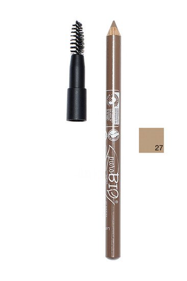 Crayon Sourcils Bio Vegan avec Brosse 28 Sombre - Purobio