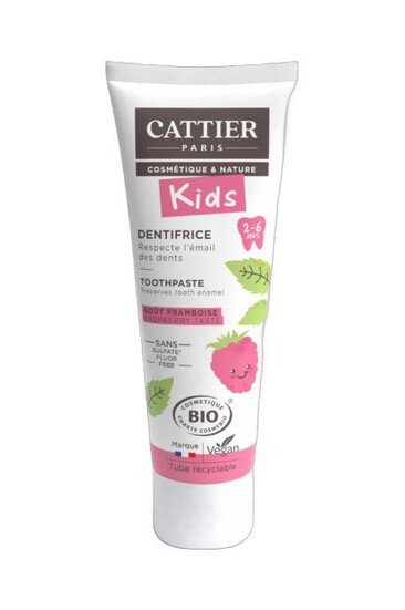 Dentifrice Bio 2 à 6 ans - Goût Framboise - Cattier