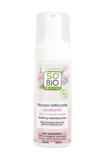 Mousse Nettoyante Bio Apaisante - Aloe Vera & Rose - SO'BiO étic