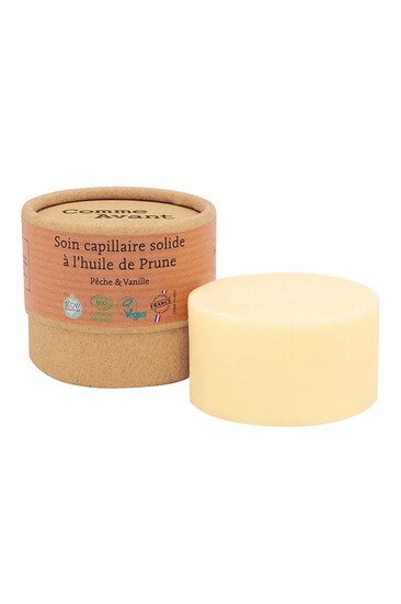 Soin Capillaire Solide à l’Huile de Prune Bio - Pêche & Vanille - Comme Avant