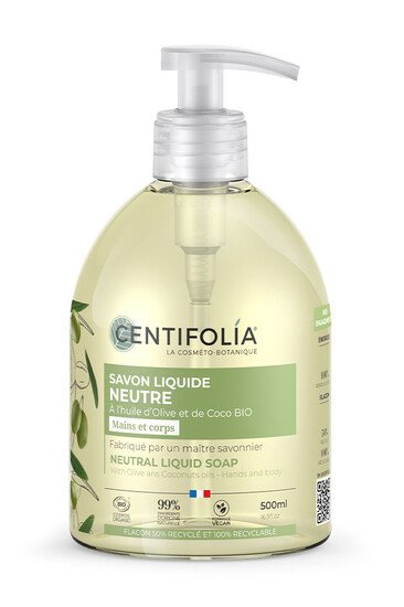 Savon Liquide Neutre Bio - Huile d'Olive & Coco - Centifolia