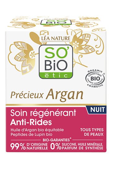 Soin Régénérant Bio Anti-Rides Nuit - Précieux Argan - SO'BIO étic
