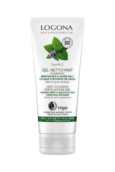 Gel Nettoyant Gommant - Menthe & Acide Salicylique - Logona