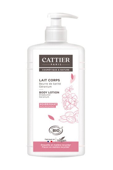 Lait Corps Bio Nourrissant Beurre de Karité & Géranium - Cattier