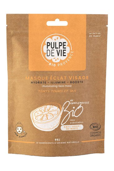 Masque Tissu Visage Bio Eclat & Energie - Margar'Éclat - Pulpe de Vie
