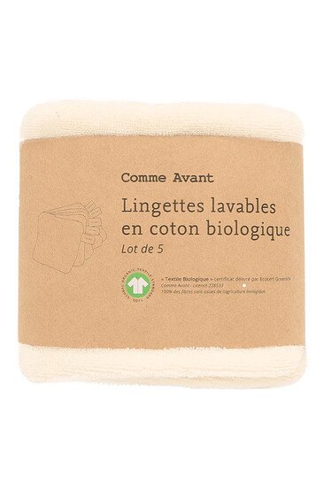 Lot de 5 Lingettes Lavables en Coton - Comme Avant